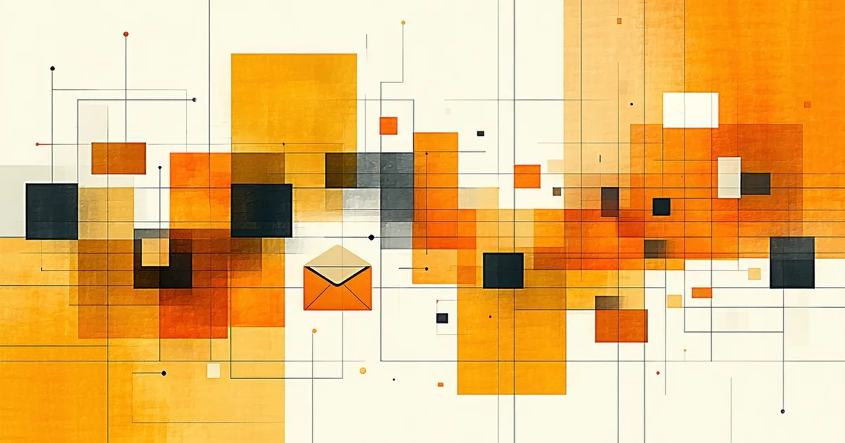 Editorial illustration of a multichannel content grid showing different platform layouts in a unified visual